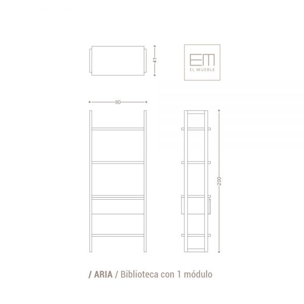 biblioteca aria 1 modulo - EL MUEBLE