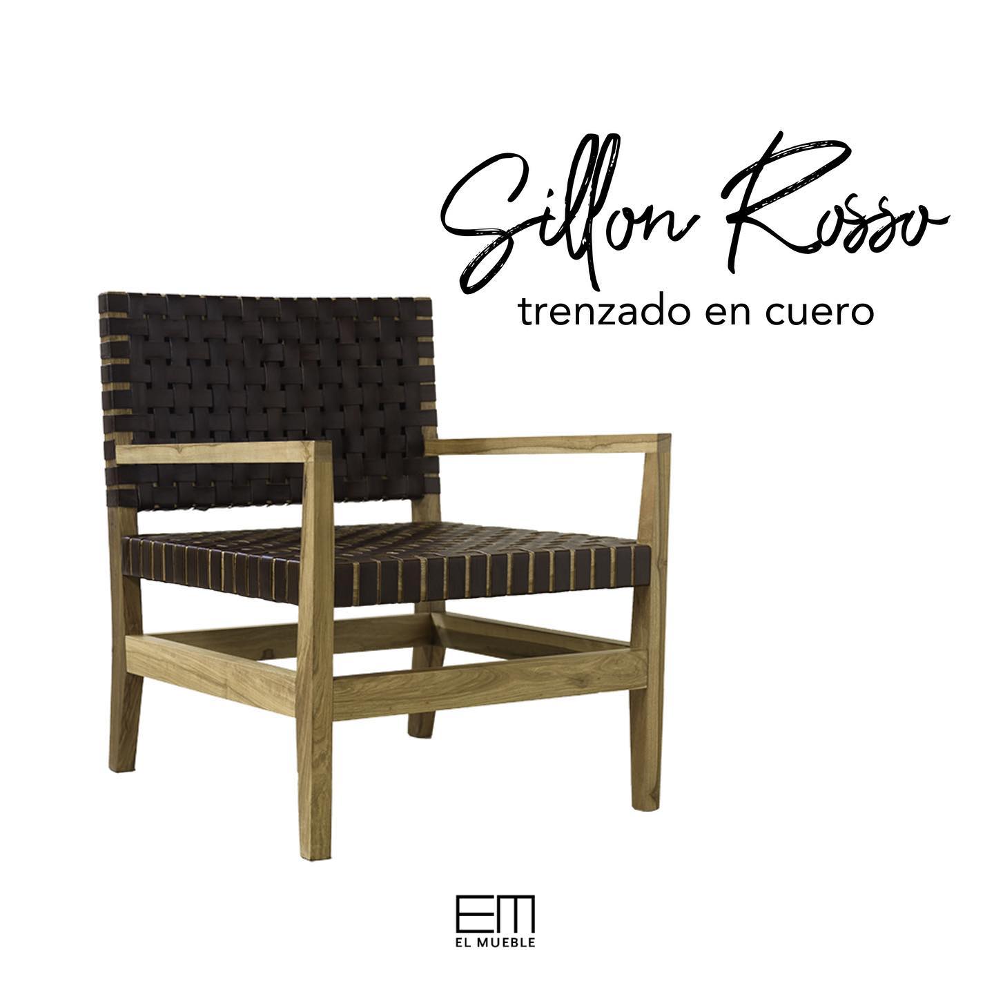 Sillón Rosso trenzado en cuero - NOVEDADES EL MUEBLE