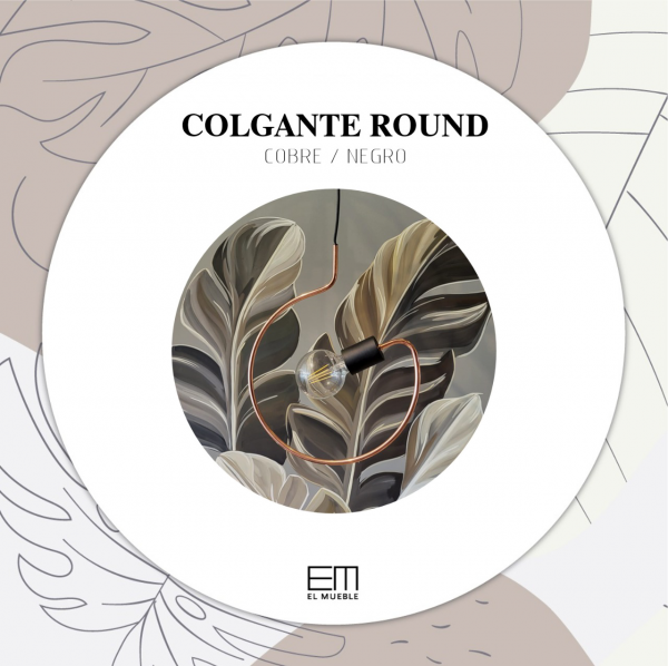 COLGANTE ROUND COBRE NEGRO