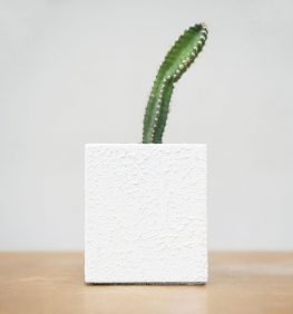 Cube (maceta) Texturado blanco - EL MUEBLE eshop