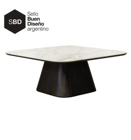 Mesa baja Rado con tapa en Pura Stone Ora Gold - Sello Buen Diseño Argentino - EL MUEBLE